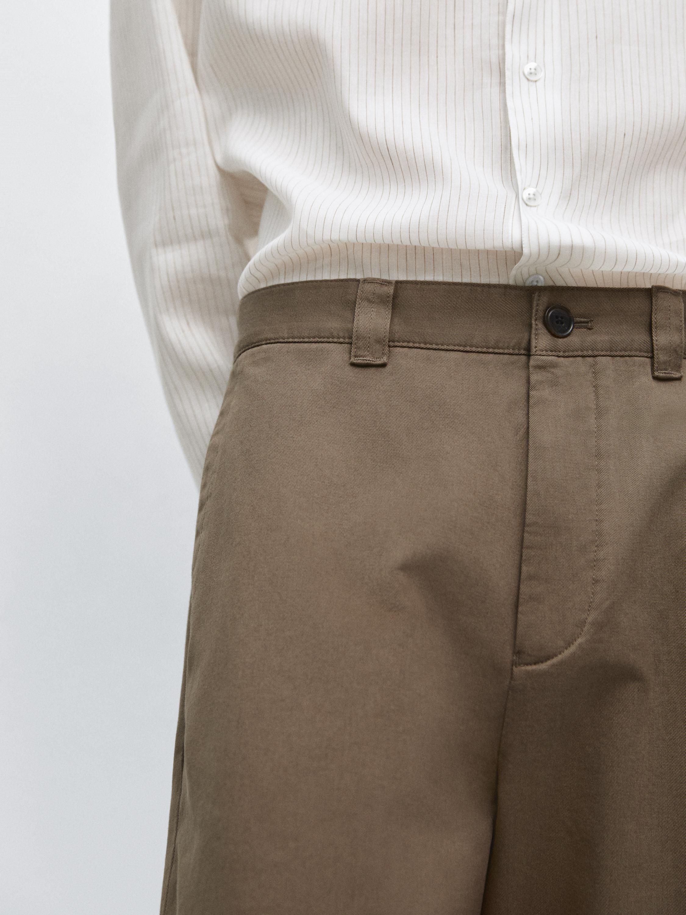 Relaxed fit cotton trousers